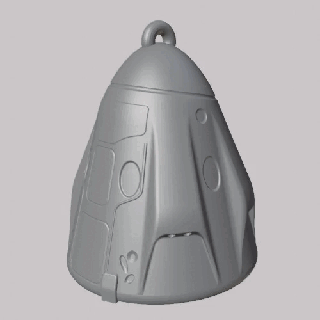 spacex continuar tripulación cápsula llavero colgante pendiente arete 3d print model - Mito3D