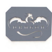 spacex Drago logo stencil arte spazio segni loghi 3d print model - Mito3D