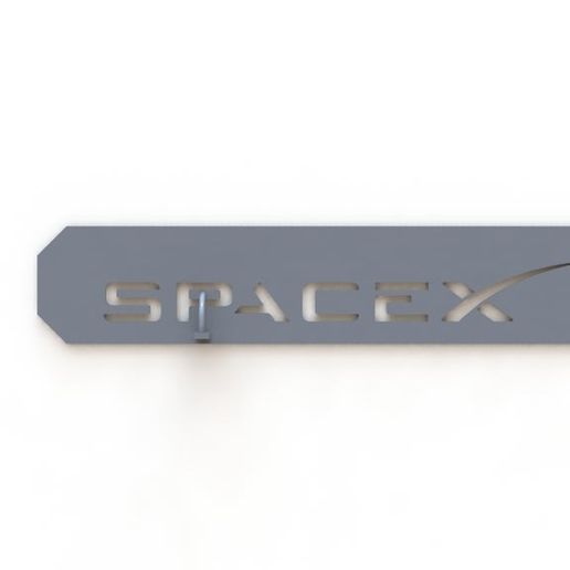 spacex logo stencil art space signs logos 3D print model - Mito3D