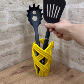 espaguetis espiral florero cocina utensilio envase soporte organizador pasta naturaleza orgánico hogar casa menaje diseño Arte prototipo superior matemáticas 3d print model - Mito3D