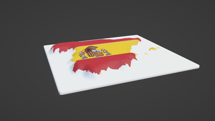 spain map topography satellite flag state country land landspace city territory geographical earth world-map continent europe africa australia 3d print model - Mito3D
