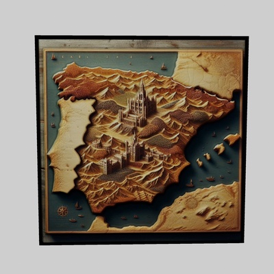 spanien karte topographie cnc router laser 3d drucker kunst welt world map yeggi erde planet afrika europa asien antarktis kontinent 3d print model - Mito3D