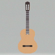 Espagnol classique guitare art instrument musique 3d print model - Mito3D