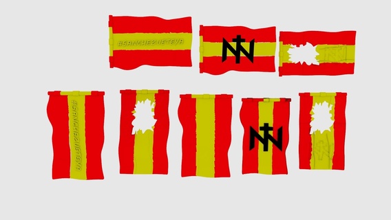 spagnolo bandiere standard portatori gioco guerra Spagna novembre nazionale bandiera patriota nostalgico patriottismo sanchez 3d print model - Mito3D