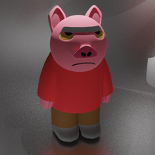 spanky ham sanat çizilmiş birlikte xandir jambon komedi çizgi film rosa domuz anmal kirli şaka katmanlı schwein şekil Yüzbaşı kahraman kfels88 3d print model - Mito3D