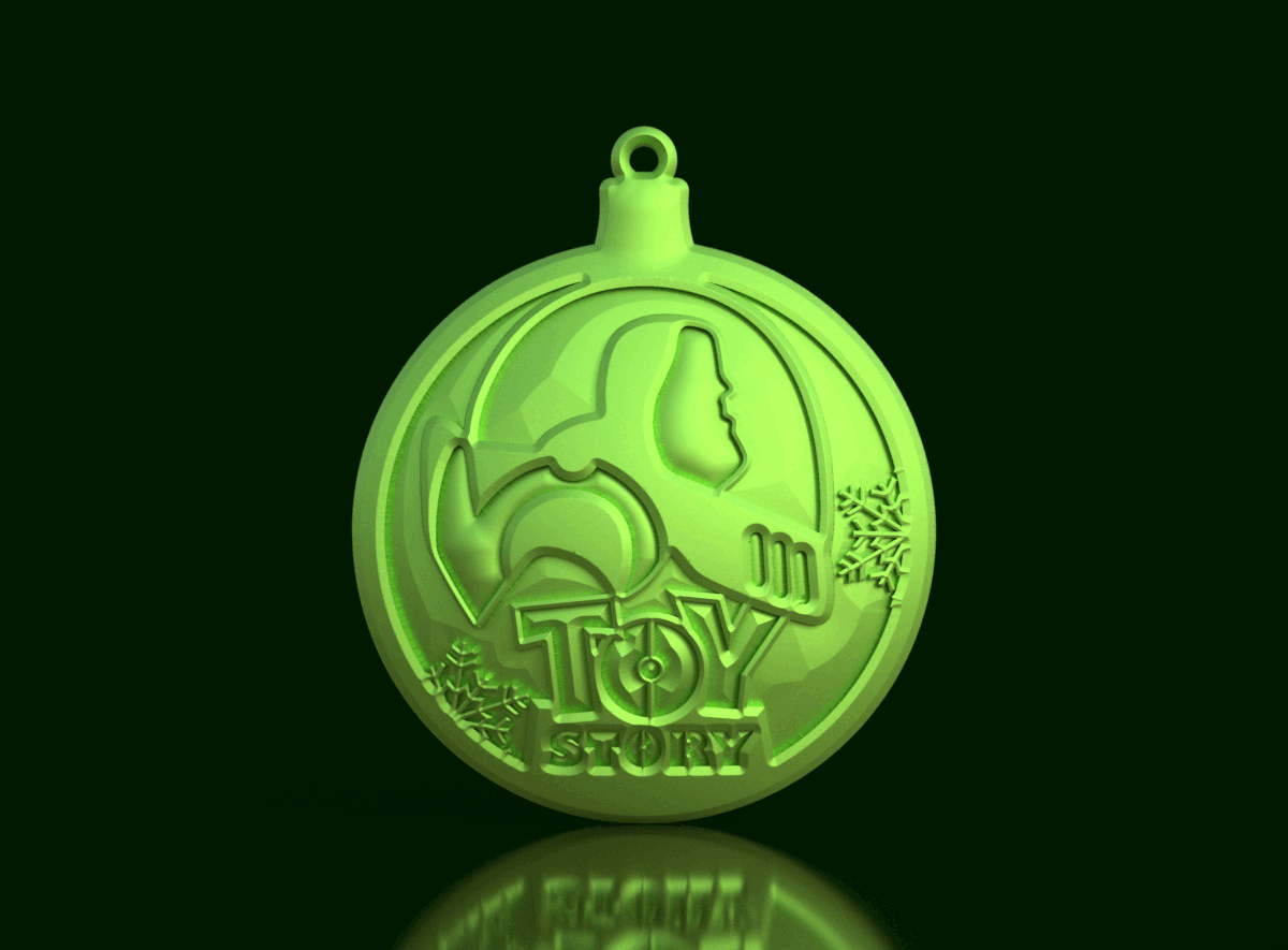 sparkle buzz toy story iii style christmas sphere Art lightyear rex decoration toys disney pixar woody fun ornament characters festive dinosaur astronaut and thematic resnia 3D print model - Mito3D