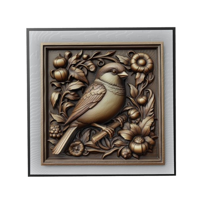 moineau animal soulagement art animaux yeggi mito3d buste google pendentifs médaillon relief wall mur 3d print model - Mito3D