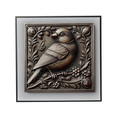 moineau animal soulagement art animaux yeggi mito3d buste google pendentifs médaillon relief wall mur 3d print model - Mito3D