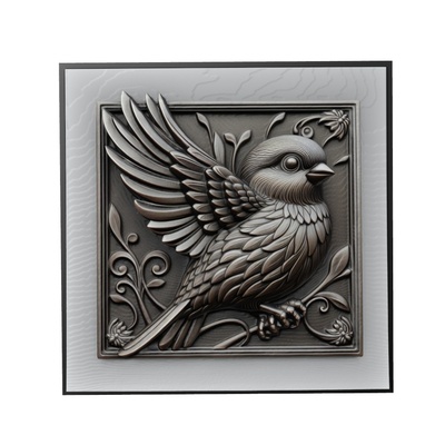 moineau animal soulagement art animaux yeggi mito3d buste google pendentifs médaillon relief wall mur 3d print model - Mito3D