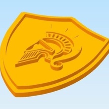 spartan badge divers logo l'emblème bouclier 3d print model - Mito3D