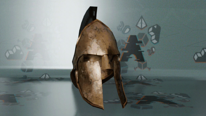 spartanisch helm kunst replik gescannt krieger griechisch antike alt 3d print model - Mito3D