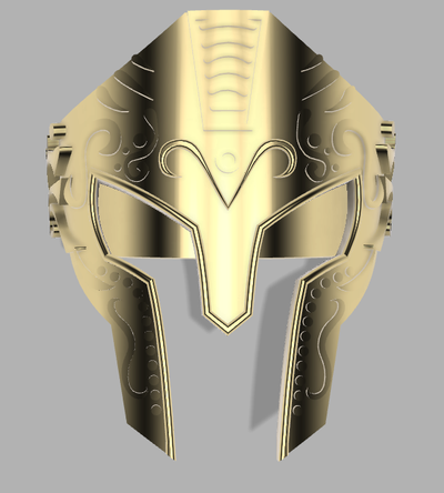 espartano capacete anel ornamental 3d print model - Mito3D