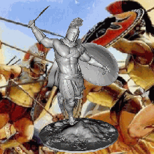 spartano maschio assalto posa gioco dnd guerriero cavaliere greco combattente combattimento spada miniatura 54mm 3d print model - Mito3D