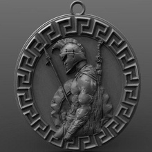 espartano pingente 10 joalheria moda arte antigo Guerreiro jóia grego 3d print model - Mito3D