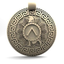 spartan pendant jewelry keyring keychain greek ancient 3d print model - Mito3D