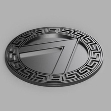 spartan shield greek ornament keychain army key art history 3d print model - Mito3D