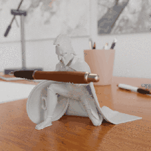 spartan soldier pen holder home pencil human desk toy warrior hero office desktop 3d print model - Mito3D