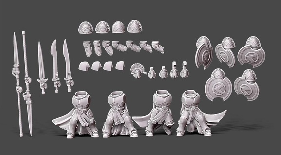 spartan troop kit space sci-fi squad custom heavy armor marine heresy wargame horus wargaming soldier 3d print model - Mito3D