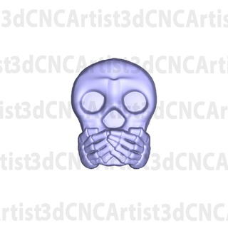 speak evil skull cnc mold making 3d printing craft molds chocolate bath bomb accessory embellishment hear cabachon magnets halloween print high poly silicone plaster resin 3d print model - Mito3D