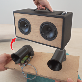 Lautsprecher Bass Hafen abgewinkelt Tube Audio tragbar 45mm 45id DIY donny Räume Subwoofer Tieftöner Boombox 3d print model - Mito3D