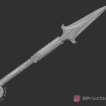 spear leonidas assassins creed odyssey - fan art 3d print model weapon accessories cosplay halloween toys blade equipment games sword bladed knife shield 3d print model - Mito3D