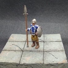 spear soldier pose miniature game sword dnd shield pathfinder dungeons dragons character fantasy tabletop ttrpg 28mm 32mm sla resin sculpture figurines 3d print model - Mito3D