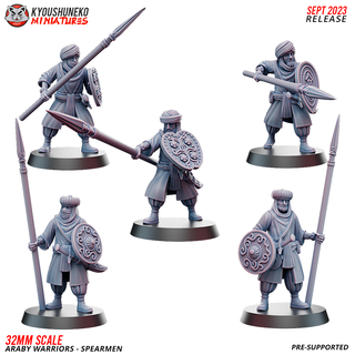 spearmen - araby warriors Game fantasy dnd arabia muslim arabian 3d print model - Mito3D