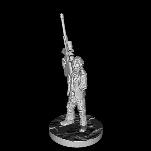 Besondere Agent Turban Scharfschütze Gewehr Spiel 28mm Cyberpunk Miniatur Parsecs Sternengrave sci fi Aliens Soldat heroisch Rahmen ttrpg 3D print model - Mito3D