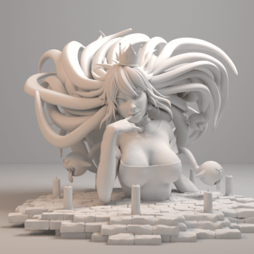 special boosette bust booseette anime fanart zbrush monstergirl phantom mario ghost buu 3D print model - Mito3D