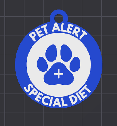 special diet dog tag 3d print model - Mito3D
