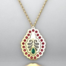 spécial Collier bijoux perles or pendentif diamant gemme 3d print model - Mito3D