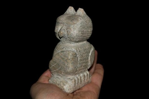 specksteineule pietra ollare gufo animale animali arte uccello livello vogel sculture busti 3d print model - Mito3D