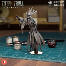 spectre 001 - pre-supported game dnd miniature minis dungeons dragons 32mm tytantroll miniatures patreon halloween ghost creepy scary reaching flying 3d print model - Mito3D