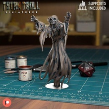 spectre 002 - pre-supported game dnd miniature minis dungeons dragons 32mm tytantroll miniatures patreon halloween scary creepy ghost reaching flying 3d print model - Mito3D