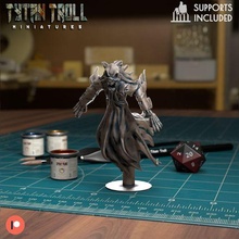 spectre 003 - pre-supported game dnd miniature minis dungeons dragons 32mm tytantroll miniatures patreon halloween scary creepy ghost reaching flying 3d print model - Mito3D