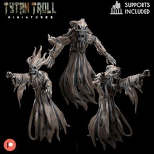 spectre pack - pre-supported game dnd miniature minis dungeons dragons 32mm tytantroll miniatures patreon halloween ghost creepy scary reaching flying package 3d print model - Mito3D