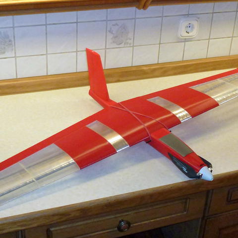 speedy red midi swept wing game airplane flying rc 3D print model - Mito3D
