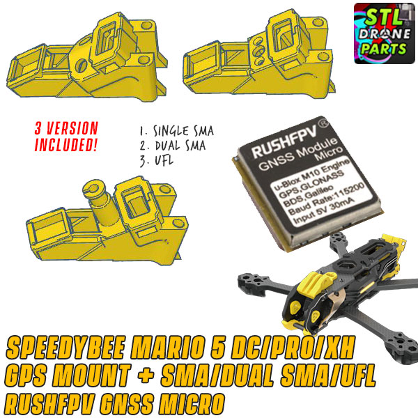 speedybee mario 5 dc pro xh gps monter rushfpv gnss micro rapide abeille 3D print model - Mito3D