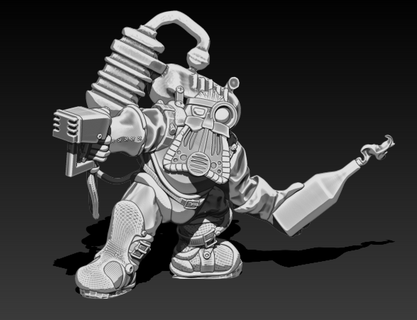 spell n' bottle dwarf chemist khemist steampunk sky wargaming lords 3d print model - Mito3D