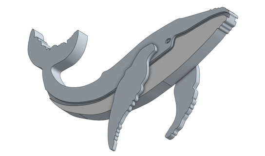 sperm whale swimming Art swim ocean beast animal sea life 3d print model - Mito3D