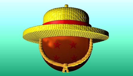 esfera sombrero ornamento continuar pelota trozo luffy goku 3d print model - Mito3D