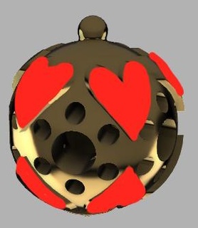 sphère cœur valentineexcults 3d print model - Mito3D