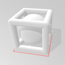 sphere imprisoned cube gadget architecture toy math art 3d print model - Mito3D