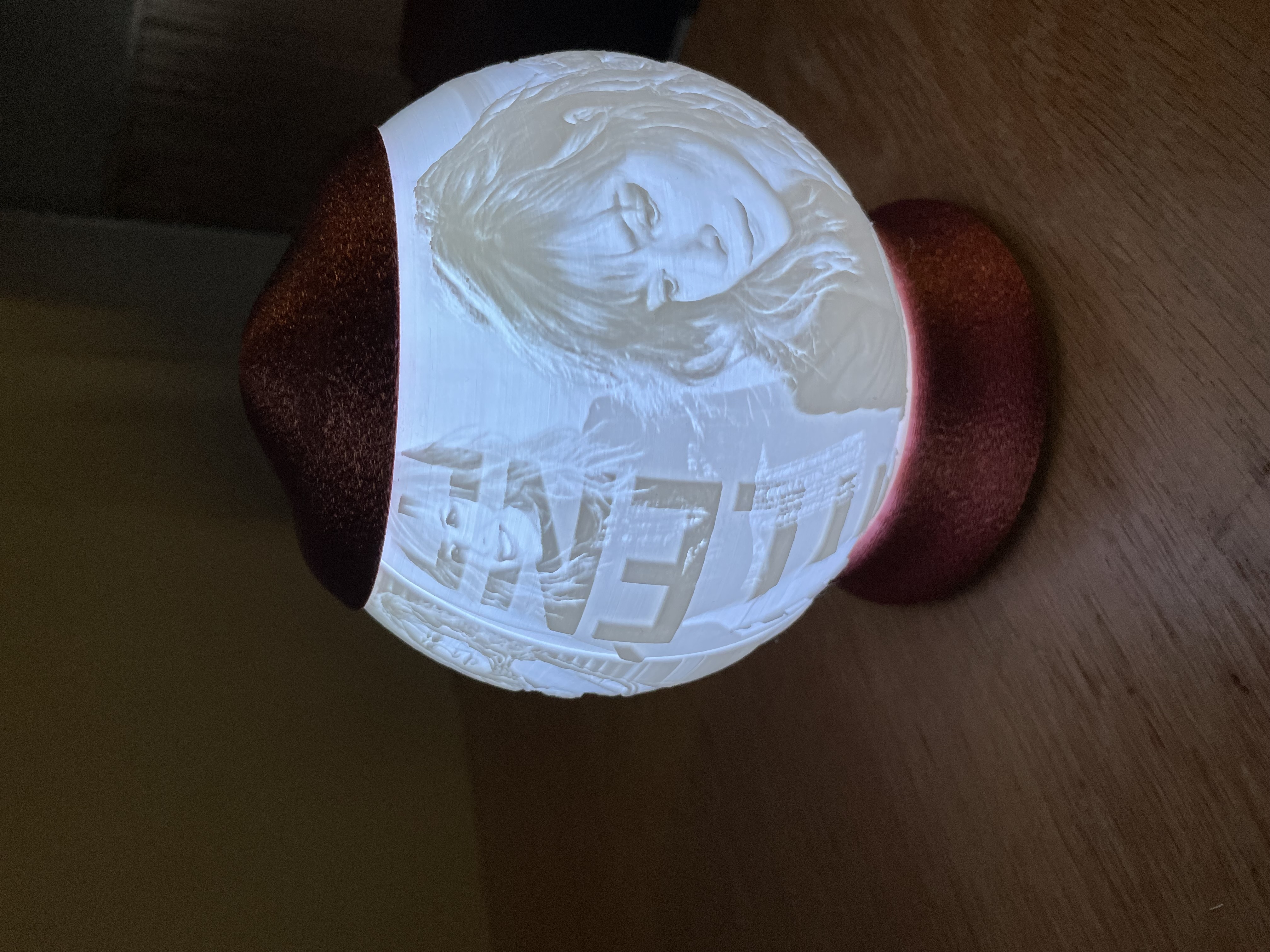 sfera litografia miglio ne contadino lampada litofania cantante deco 3D print model - Mito3D