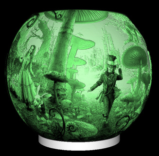 sphere night light alice wonderland lithophane Art lamp bajour disney cartoon movie in 3d print model - Mito3D