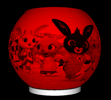 sphère nuit lumière bing lithophane art lampe bajour disney dessin animé lapin 3d print model - Mito3D