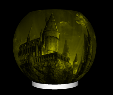 sphère nuit lumière Château poudlard lithophane lampe bajour harry potier film 3d print model - Mito3D
