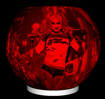esfera luz Harley Quinn litofano luminária Olá 3d print model - Mito3D