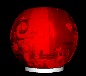 sphere night light super mario bros movie lithophane lamp bajour luigi game nintendo 3d print model - Mito3D