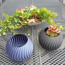 sphere planter - vase mode home planters cactus gardening indoor outdoor 3d print model - Mito3D